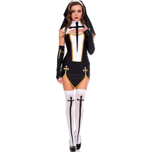  할로윈 용품Music Legs - Sexy Bad Habit Nun Costume