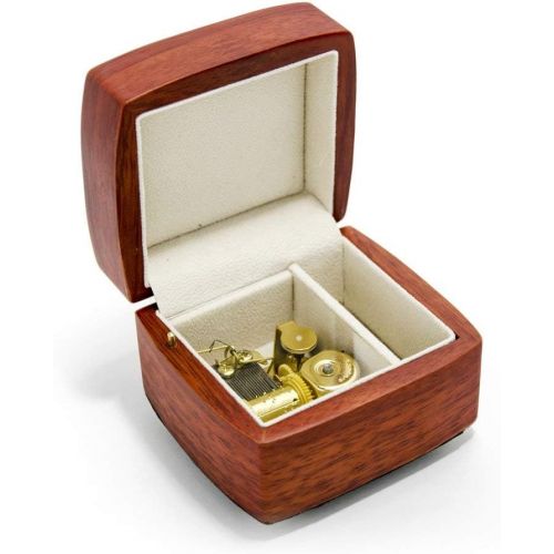  MusicBoxAttic Small Music Box 400+ Songs Selection  Petite Musical Jewelry Box Compartment  18 Note Music Box Rings Earrings
