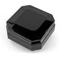 MusicBoxAttic Midnight Black 18 Note Hi Gloss Beveled Musical Jewelry Box - Over 400 Song Choices - Somewhere Over the Rainbow