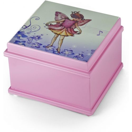  MusicBoxAttic Matte Pink Enchanted Fairy 18 Note Ballerina Musical Jewelry Box - Over 400 Song Choices - You Pick The Song Thank Heaven For Little Girls