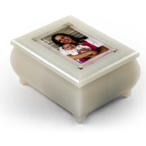  MusicBoxAttic 3 X 2 Wallet Size Pearl Photo Frame Music Box With New Pop - Over 400 Song Choices - Out Lens System Somewhere Over the Rainbow