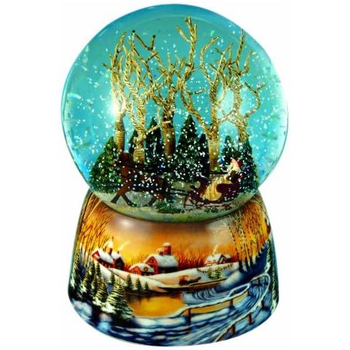  Musicbox Kingdom MusicBox Kingdom 46071 Snow Globe Sleigh Ride Music Box Playing Winter Wonderland