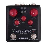 Muslady NUX ATLANTIC Delay & Reverb Guitar Effect Pedal Dual Footswitch 3 Delay Effects 3 Reverb Effects Supports Tap Tempo Shimmer Function True Bypass with Mono & Stereo Outputs