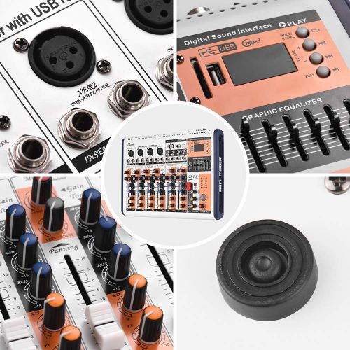  Muslady V8-FX 8-Channel Portable Mixing Console Mixer Built-in 16 DSP Effects +48V Phantom Power Supports BT Connection with Power Adapter for Studio Recording Network Live Broadca