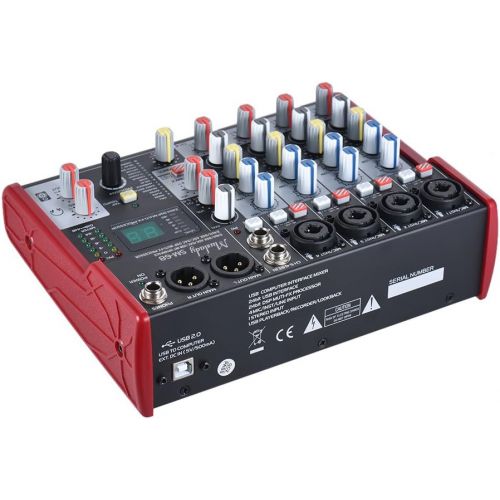  Muslady SM-68 Portable 6-Channel Sound Card Mixing Console Mixer Built-in 16 Effects with USB Audio Interface Supports 5V Power Bank for Recording DJ Network Live Broadcast Karaoke