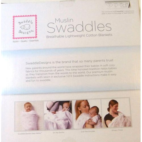  Muslin Swaddles SwaddleDesigns Muslin Swaddle Blanket, Blue and White, 4 Count