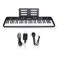 61 keys piano keyboard, Electronic Digital Piano Music Keyboard with Microphone, Sheet Music Stand and Power Supply, Portable Keyboard Piano Gift for Beginners