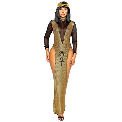  할로윈 용품Musotica Sexy Cleopatra Egyptian Queen Gold Dress Costume