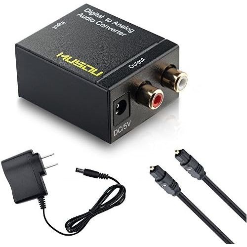  [아마존베스트]Musou Digital Optical Coax to Analog RCA Audio Converter Adapter with Fiber Cable