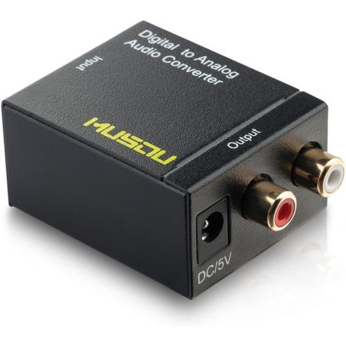  [아마존베스트]Musou Digital Optical Coax to Analog RCA Audio Converter Adapter with Fiber Cable