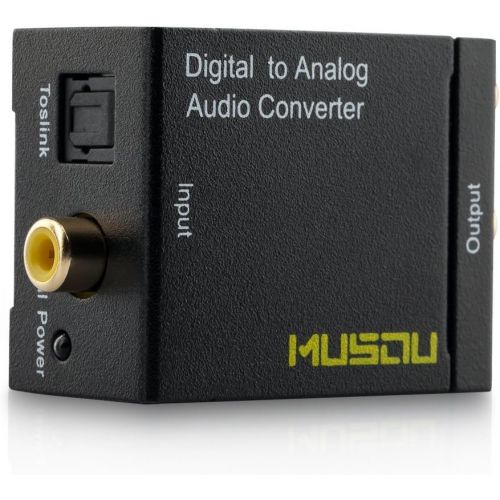 [아마존베스트]Musou Digital Optical Coax to Analog RCA Audio Converter Adapter with Fiber Cable