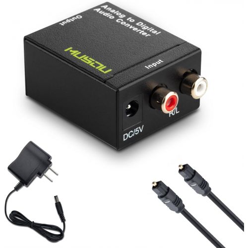  [아마존베스트]Musou RCA Analog to Digital Optical Toslink Coaxial Audio Converter Adapter with Optical Cable