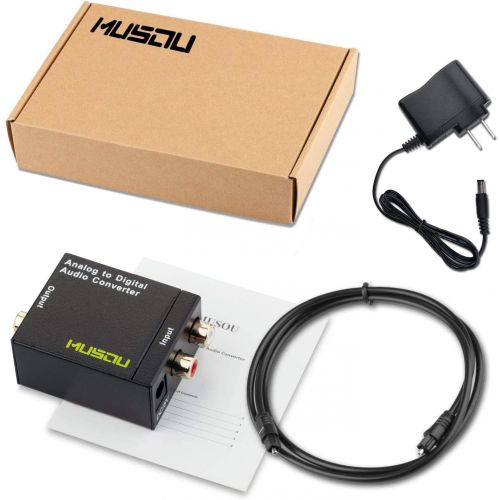  [아마존베스트]Musou RCA Analog to Digital Optical Toslink Coaxial Audio Converter Adapter with Optical Cable