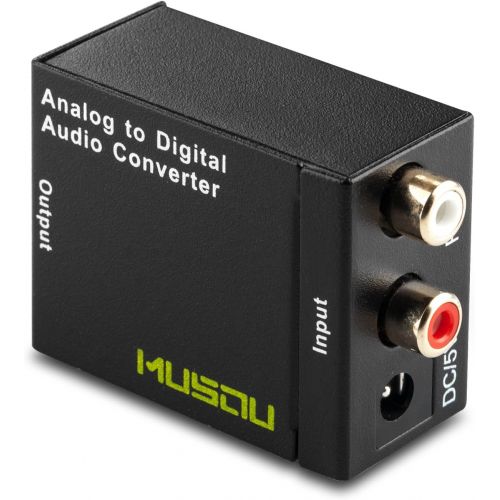  [아마존베스트]Musou RCA Analog to Digital Optical Toslink Coaxial Audio Converter Adapter with Optical Cable