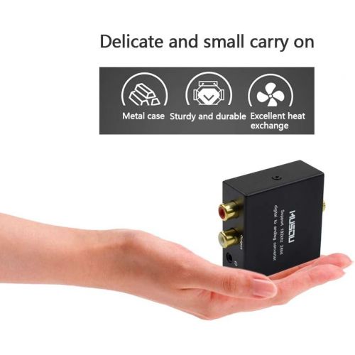  [아마존베스트]Musou 192kHz DAC Digital to Analog Converter Toslink Coaxial SPDIF Input to Analog RCA Stereo R/L Output Audio Adapter with 3.5mm Jack for PS3 Xbox HDDVD PS4 Home Cinema Systems