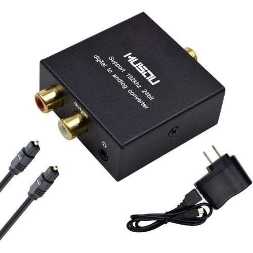  [아마존베스트]Musou 192kHz DAC Digital to Analog Converter Toslink Coaxial SPDIF Input to Analog RCA Stereo R/L Output Audio Adapter with 3.5mm Jack for PS3 Xbox HDDVD PS4 Home Cinema Systems