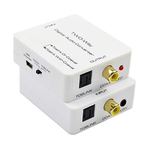  [아마존베스트]Musou Digital Optical to Coaxial Converter and Coax to Optical Toslink Converter Adapter,Bi-Directional Coax Optical Switch Digital Audio Converter