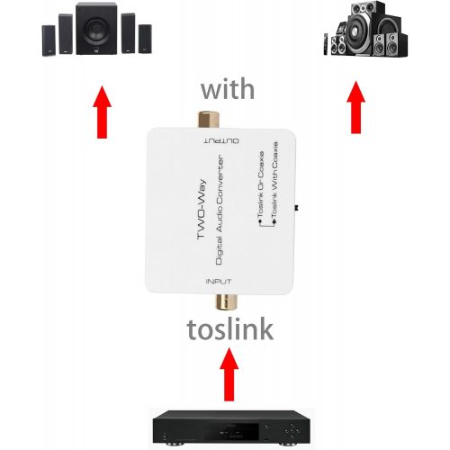  [아마존베스트]Musou Digital Optical to Coaxial Converter and Coax to Optical Toslink Converter Adapter,Bi-Directional Coax Optical Switch Digital Audio Converter