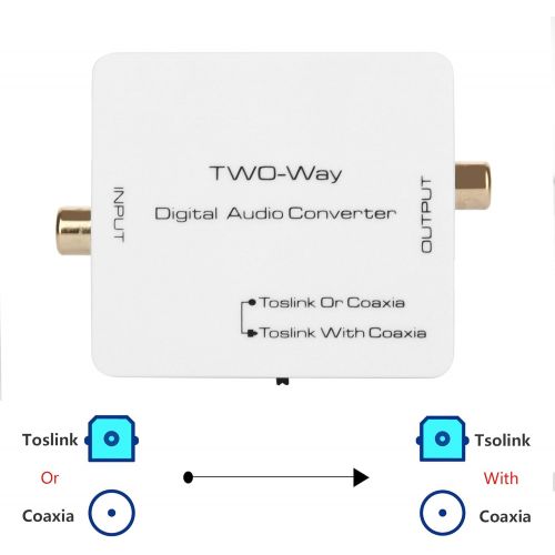  [아마존베스트]Musou Digital Optical to Coaxial Converter and Coax to Optical Toslink Converter Adapter,Bi-Directional Coax Optical Switch Digital Audio Converter