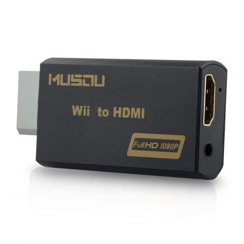  [아마존 핫딜]  [아마존핫딜]Musou Wii to HDMI Converter Adapter Stick 720P 1080P HD Output Adapter (Wii zu HDMI Konverter Adapter) for Nintendo Wii,Schwarz