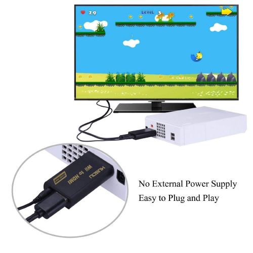  [아마존 핫딜]  [아마존핫딜]Musou Wii to HDMI Converter Adapter Stick 720P 1080P HD Output Adapter (Wii zu HDMI Konverter Adapter) for Nintendo Wii,Schwarz