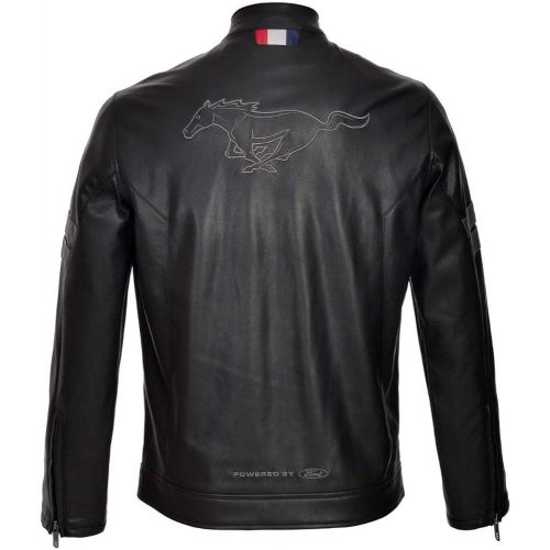  Mustang Jacket Black Leatherette Logo On Arm