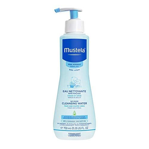 무스텔라 Mustela No Rinse Cleansing Water, Micellar Water Cleanser for Babys Face, Body and Diaper, with Natural Avocado Perseose and Aloe Vera, Various Sizes