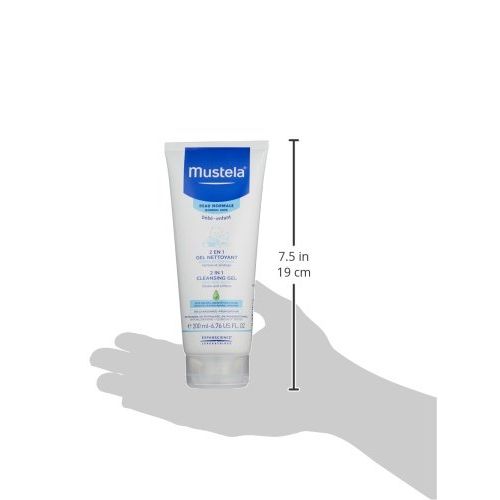 무스텔라 Mustela 2 in 1 Cleansing Gel, Baby Body & Hair Cleanser for Normal Skin, Tear-Free, with Natural Avocado Perseose, Available in 1-Pack or 2-Pack