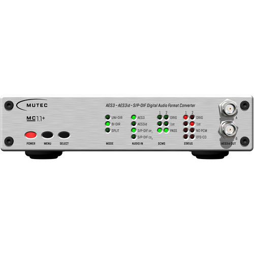  Mutec MC-1.1+ Bidirectional Digital Audio Format Converter for AES3, AES3id, and S/PDIF
