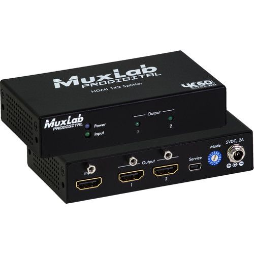  MuxLab 1x2 4K HDMI Splitter