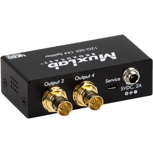  MuxLab 12G-SDI 1x4 4K60 Splitter/Distributor for 4 Displays