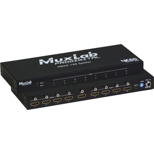  MuxLab 1x8 4K HDMI Splitter