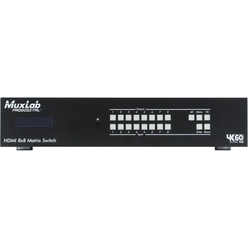  MuxLab HDMI 8x8 Matrix Switch with HDBaseT Outputs (EU Power Cord)