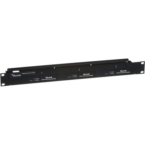  MuxLab 1U Rack-Mountable Transceiver Chassis (Black)