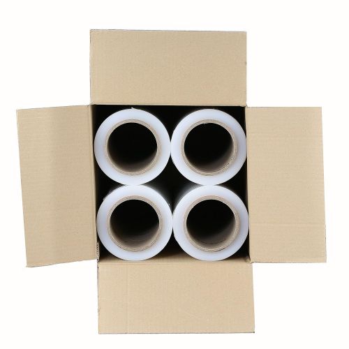  MuzGlobal Cast Stretch Wrap Film-1000 Length x 18 Width Clear 80 gauge. (Pack of 4)