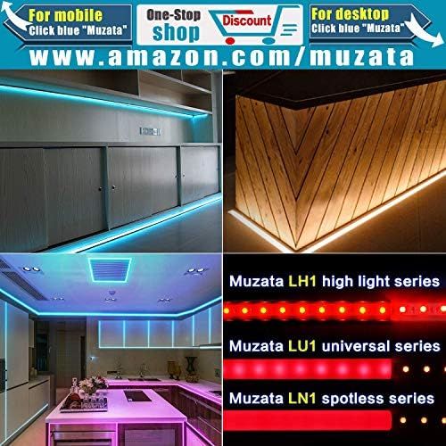  [아마존베스트]Muzata 2M Black LED Channel System with Milky White Cover,16mm Super Wide Aluminum Extrusion Profile Track Diffuser for Tape Strip Light Philips Hue Plus.U Shape,10Pack 6.6Ft U102