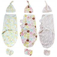 Muzboo Swaddle Blanket,Adjustable Infant Baby Wrap Set 3 Pack 0-6 Months