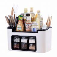 Muzi Trade Spice rack kitchen rack kitchen knife rack oil salt sauce vinegar storage rack kitchen multifunctionalgreen, white