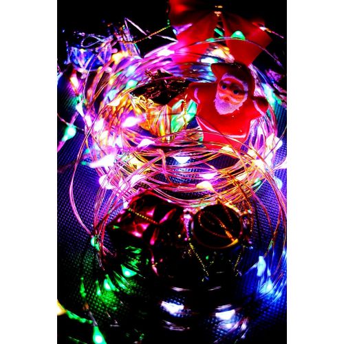  Mxsaver Dimmable Colorful LED Copper Wire String Lights with Remote (Waterproof, 65.6ft, Multi-colors, Updated)