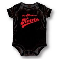 My Mom is a Hottie Black Baby Bodysuit One-piece