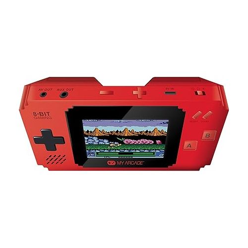  My Arcade Pixel Player Handheld Game Console: 300 Retro Style Games Plus 8 Data East Hits, Battery or Micro USB Powered, Color Display, AV Out Jack for TV, Speaker, Volume Control, Headphone Jack
