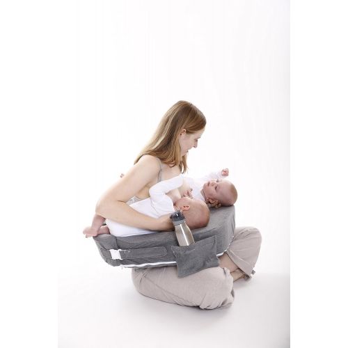  [아마존베스트]My Brest Friend Supportive Nursing Pillow for Twins 0-12 Months, Plus-Size, Dark Grey