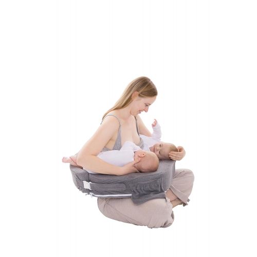  [아마존베스트]My Brest Friend Supportive Nursing Pillow for Twins 0-12 Months, Plus-Size, Dark Grey