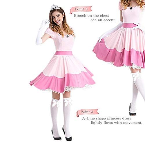  My Dinner Adult Women Super Mario Princess Cosplay Dress