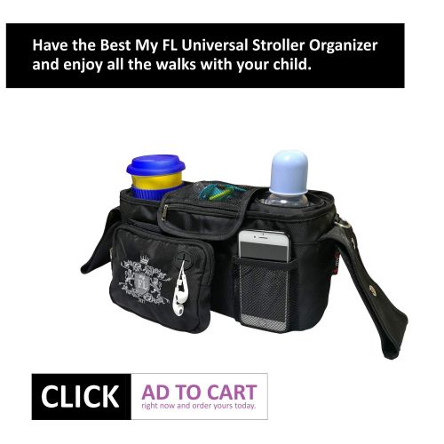  My FL Universal Baby Stroller Organizer Bottle Cloth Diapers Holder Hanging Storage Bag (Grey)