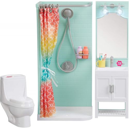  MyLife as My Life as 18 Doll 17 Pc Bathroom Playset - Light up vanity, Flushing Toilet