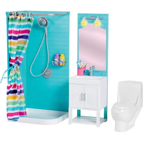  MyLife as My Life as 18 Doll 17 Pc Bathroom Playset - Light up vanity, Flushing Toilet