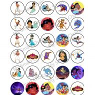 My Smart Choice 30 x Edible Cupcake Toppers  Aladdin Party Collection of Edible Cake Decorations | Uncut Edible...