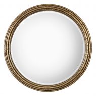 My Swanky Home Elegant 42 Gold Rings Round Wall Mirror | Vanity Mantel Rustic Contemporary