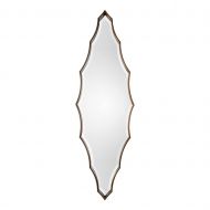 My Swanky Home Modern Scalloped Sculpted Tall Diamond Wall Mirror | 59 Bronze Harlequin Tall
